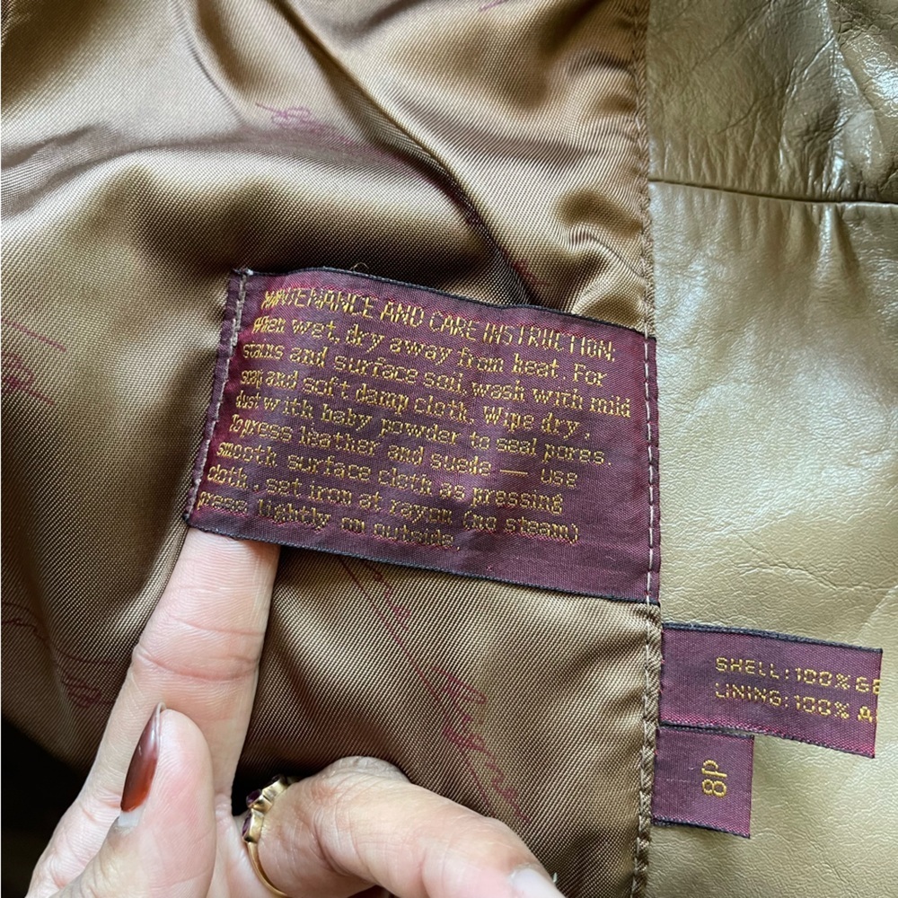 Vintage Etienne Aigner Leather Blazer Equestrian Minimalist Jacket Old Money 90s - Picture 8 of 13